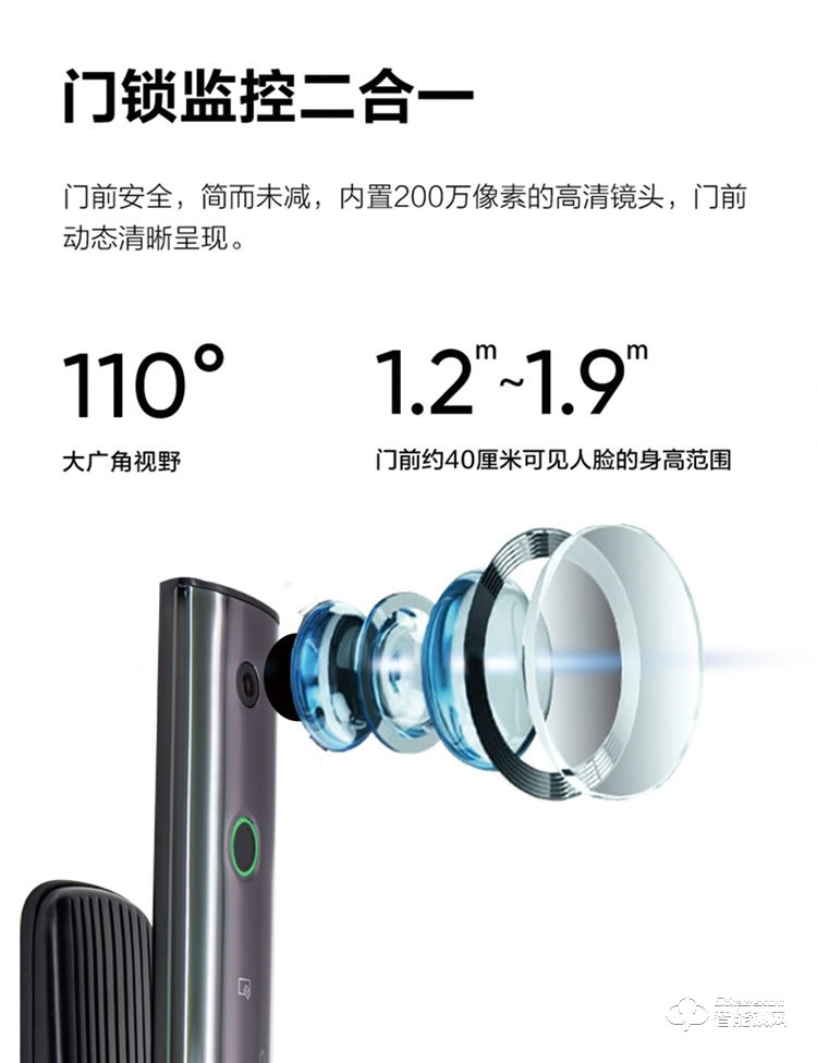 扬子智能锁 T03全自动可视猫眼指纹密码锁