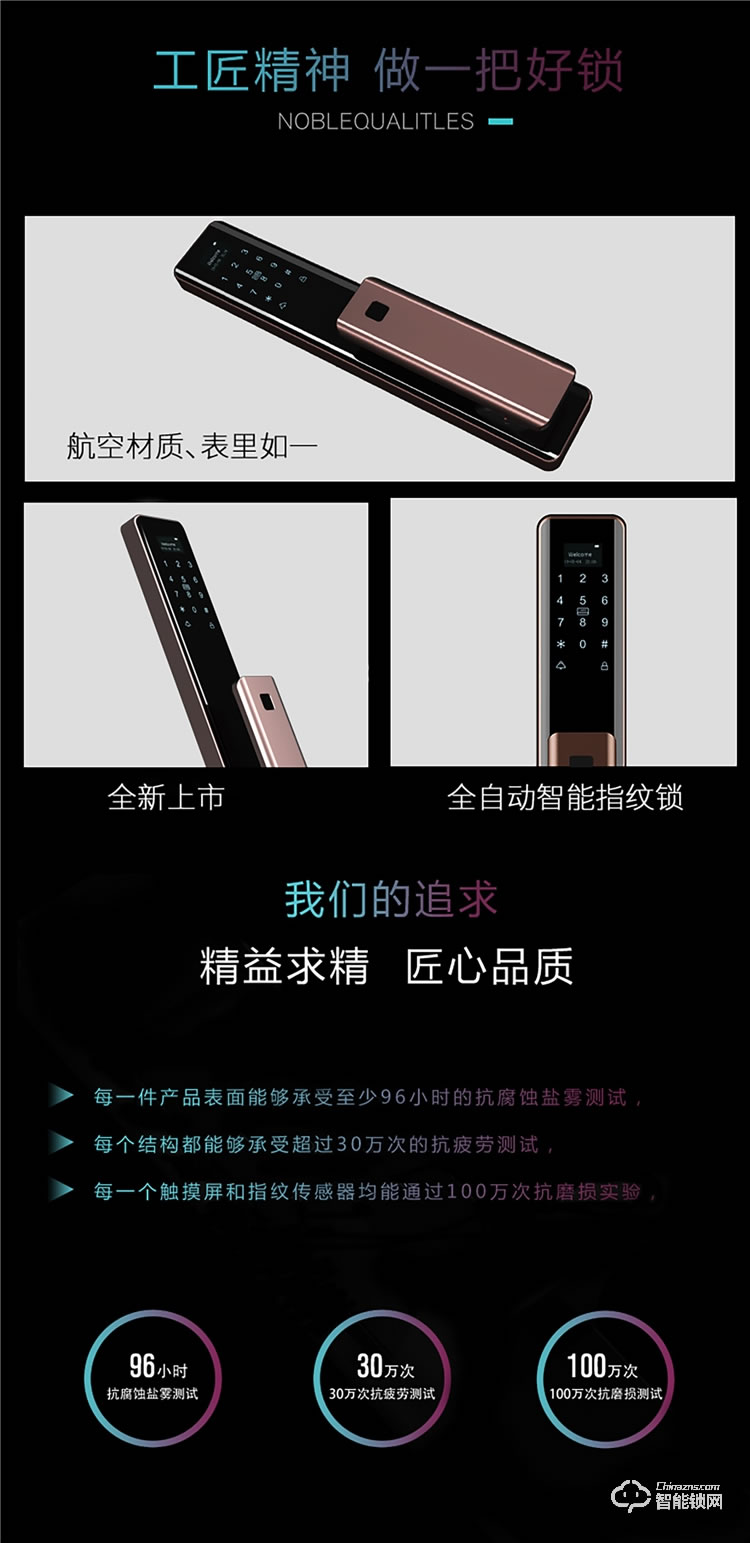 扬子智能锁 Q8家用防盗门推拉式智能门锁