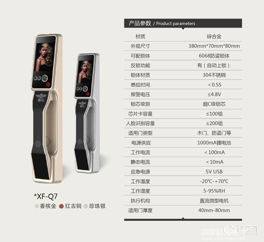 新飞人脸识别锁 密码刷卡锁 全自动锁体