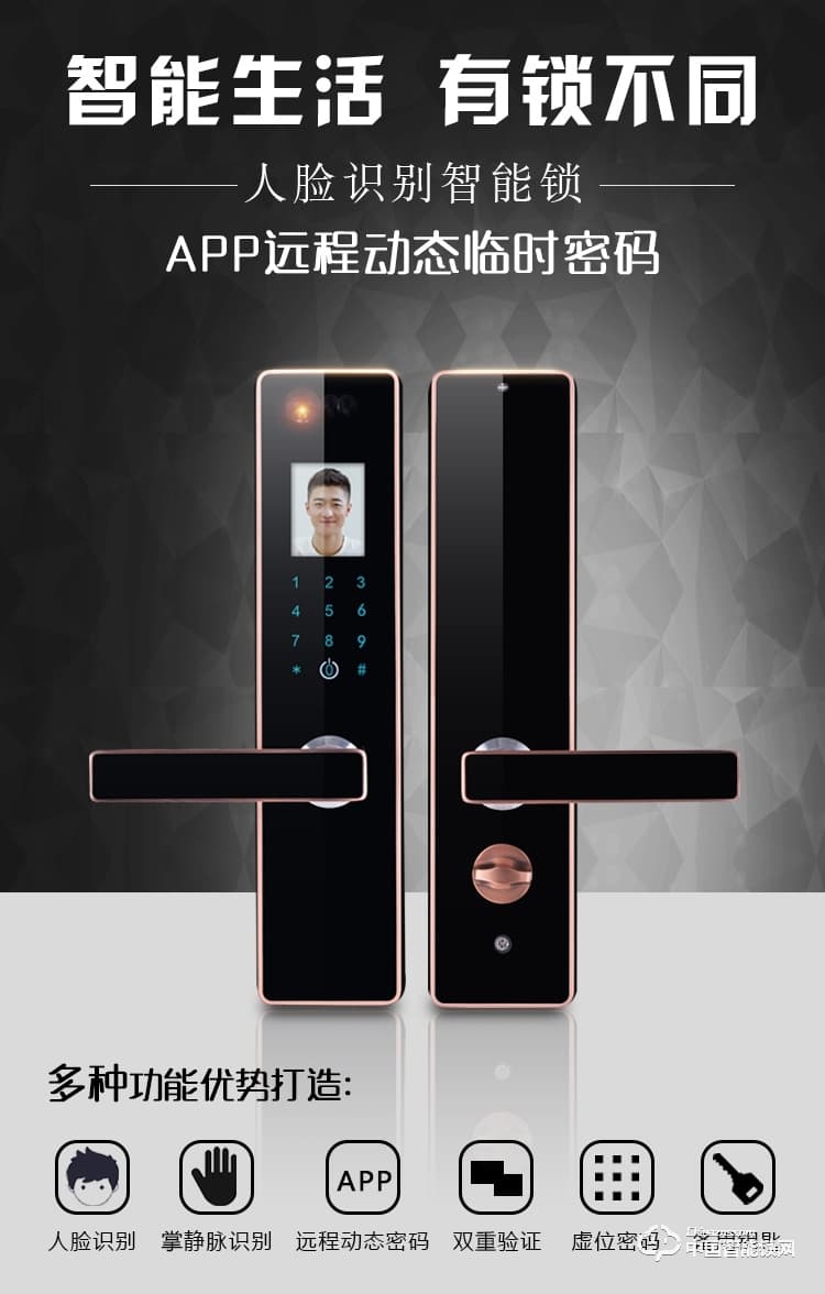 伊派尔指纹锁 人脸识别掌静脉指纹锁家用防盗门锁密码锁智能锁