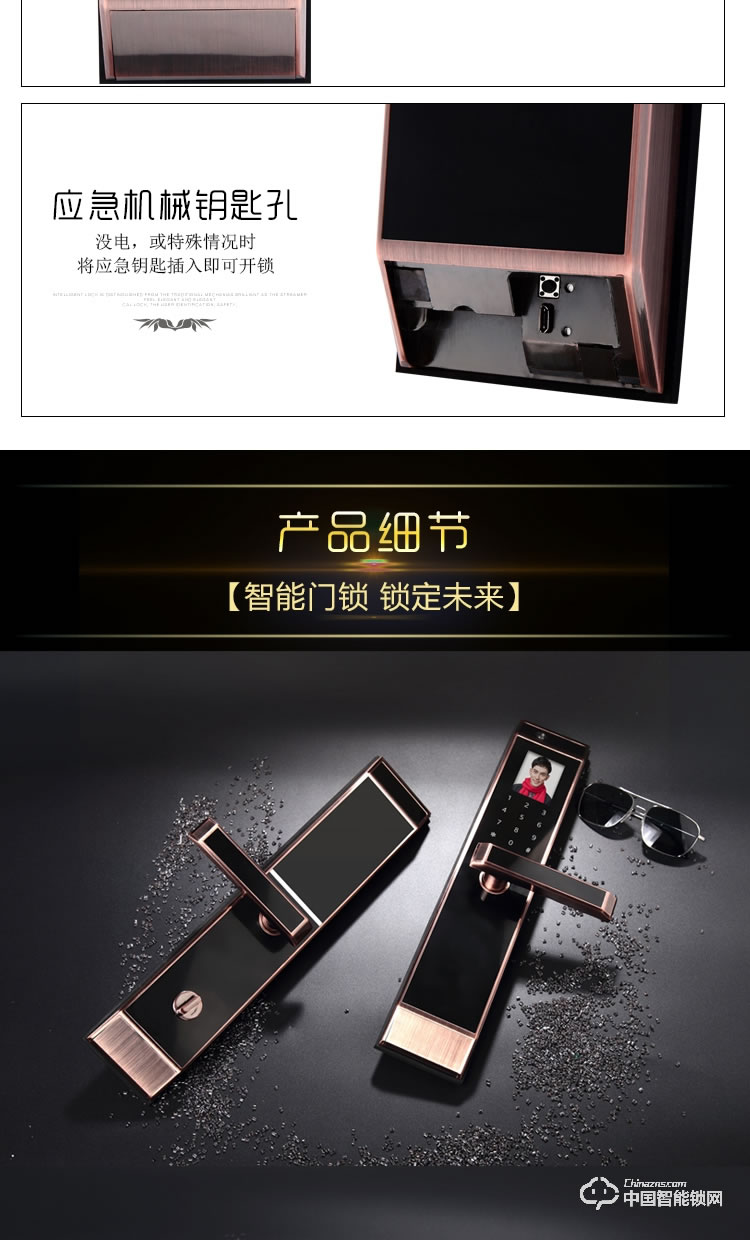 伊派尔指纹锁 人脸识别掌静脉指纹锁家用防盗门锁密码锁