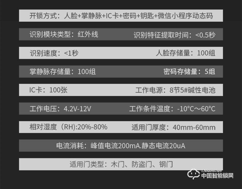 浩宇兴智能锁 人脸识别锁家用防盗门锁智能锁