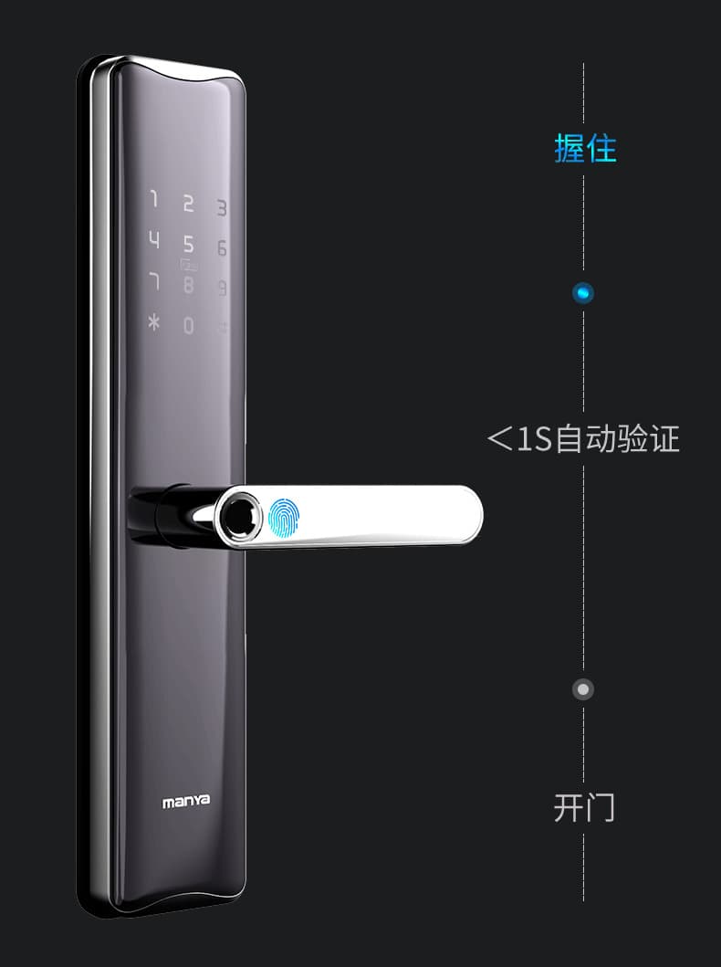 曼亚智能锁 家用防盗门密码锁门锁感应刷卡电子锁I200