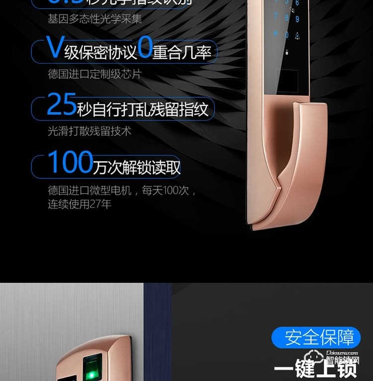 久富智能锁 推拉式指纹锁 密码锁刷卡锁