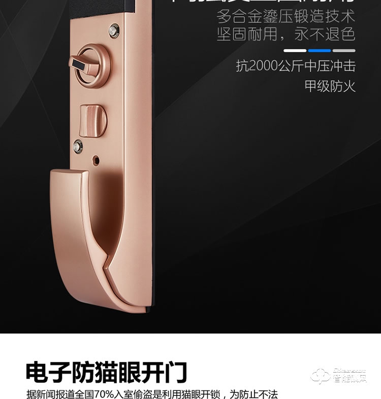 久富智能锁 推拉式指纹锁 密码锁刷卡锁