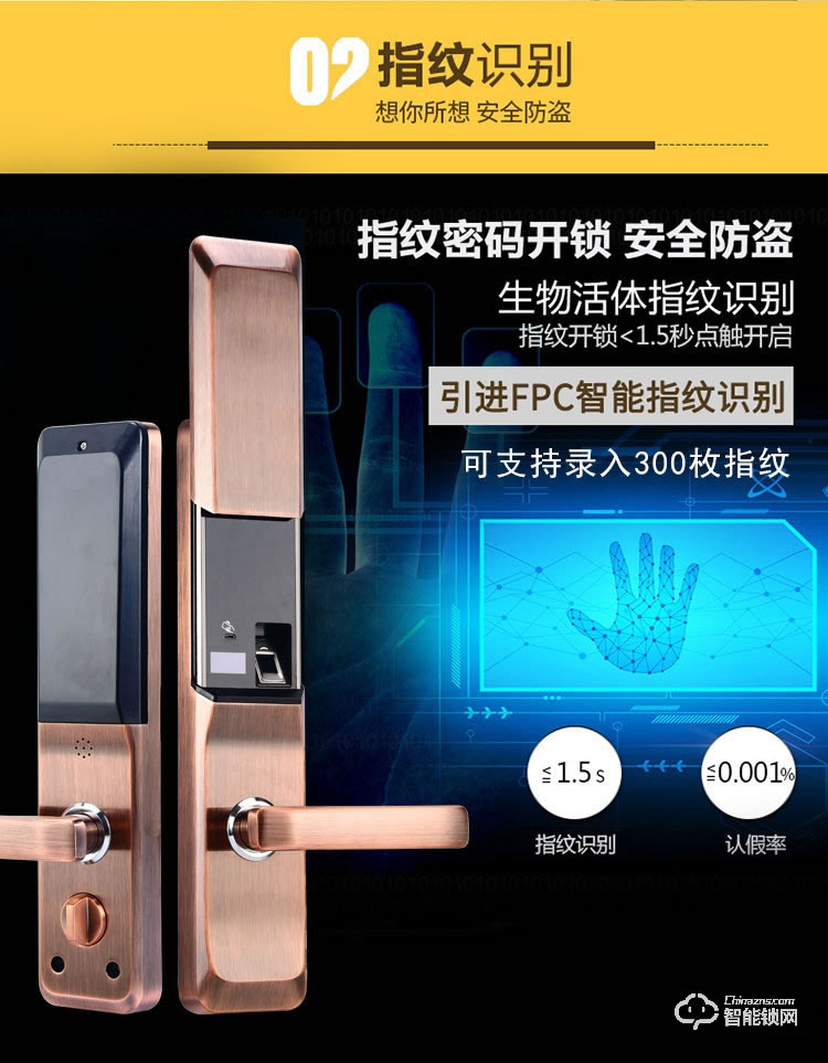 上品易联智能锁 YSH1智能指纹密码锁