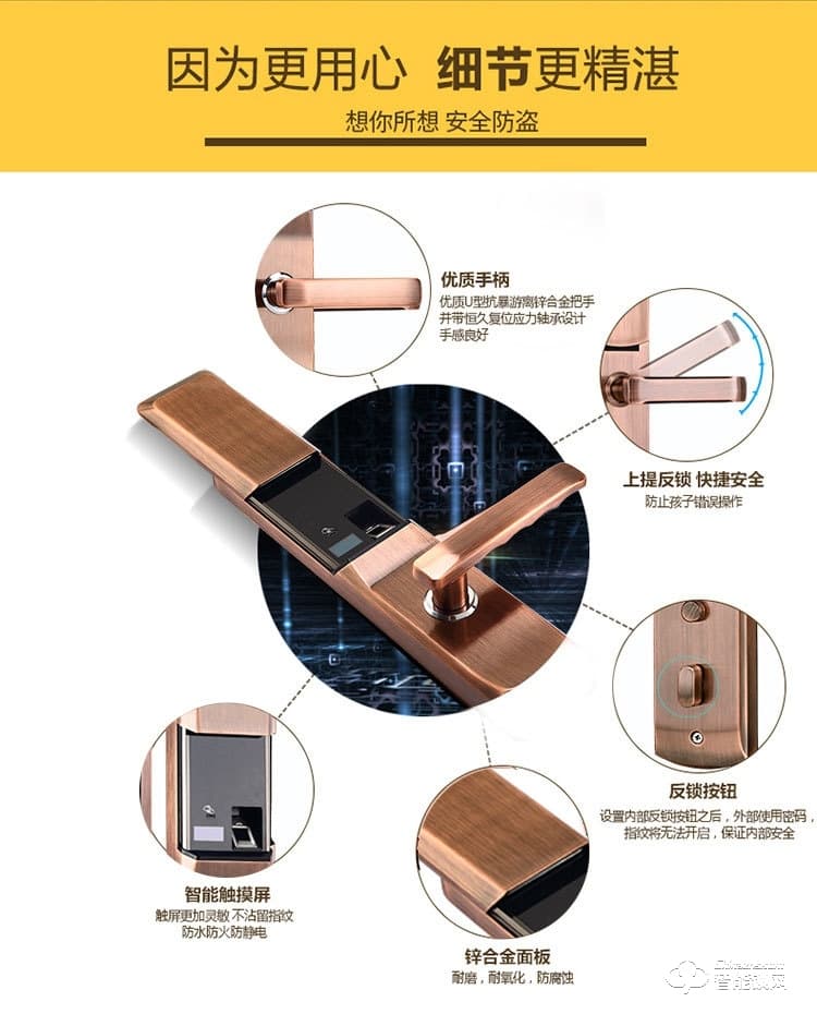 上品易联智能锁 YSH1智能指纹密码锁