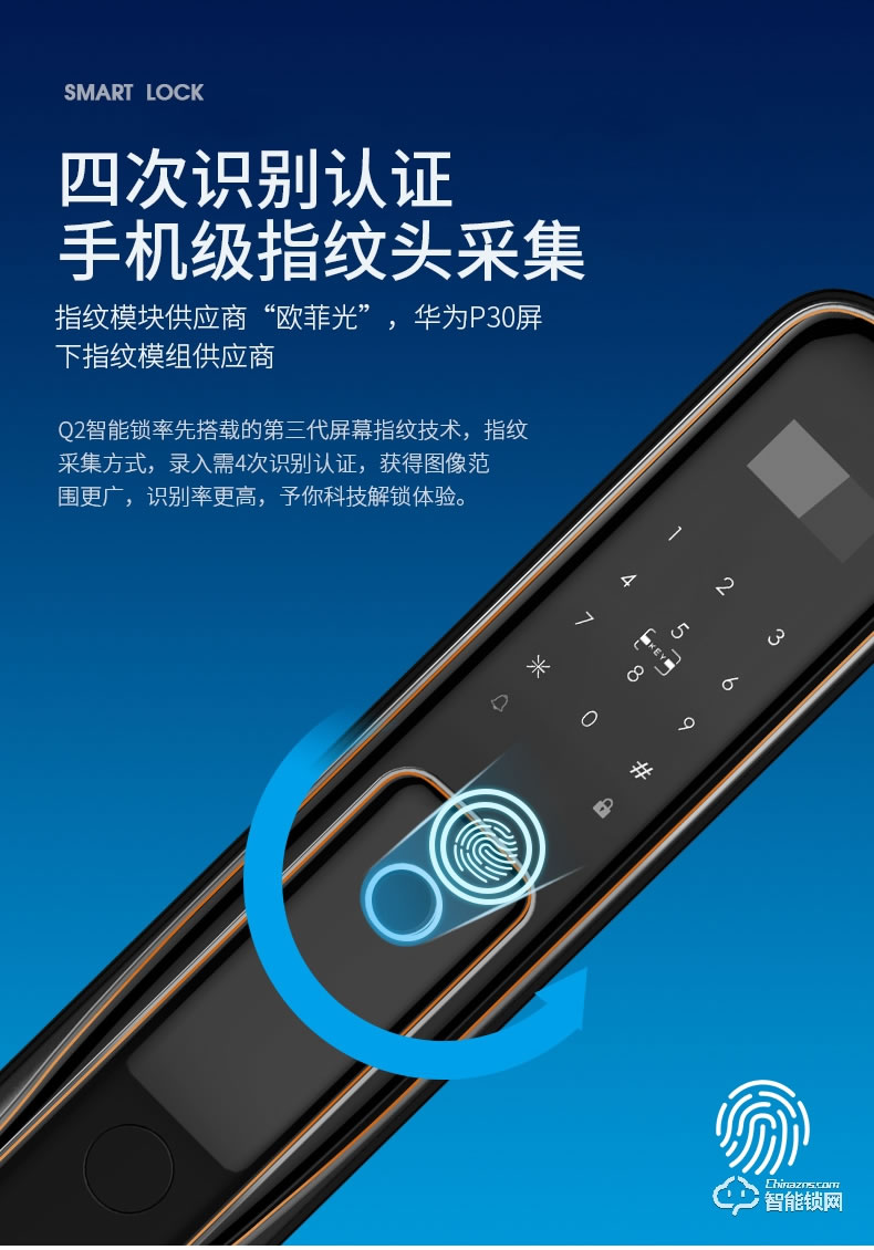 超人智能锁 Q2推拉式全自动电子远程密码锁