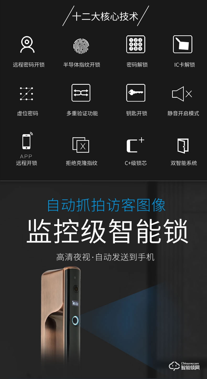 司浦特智能锁 全自动指纹密码锁