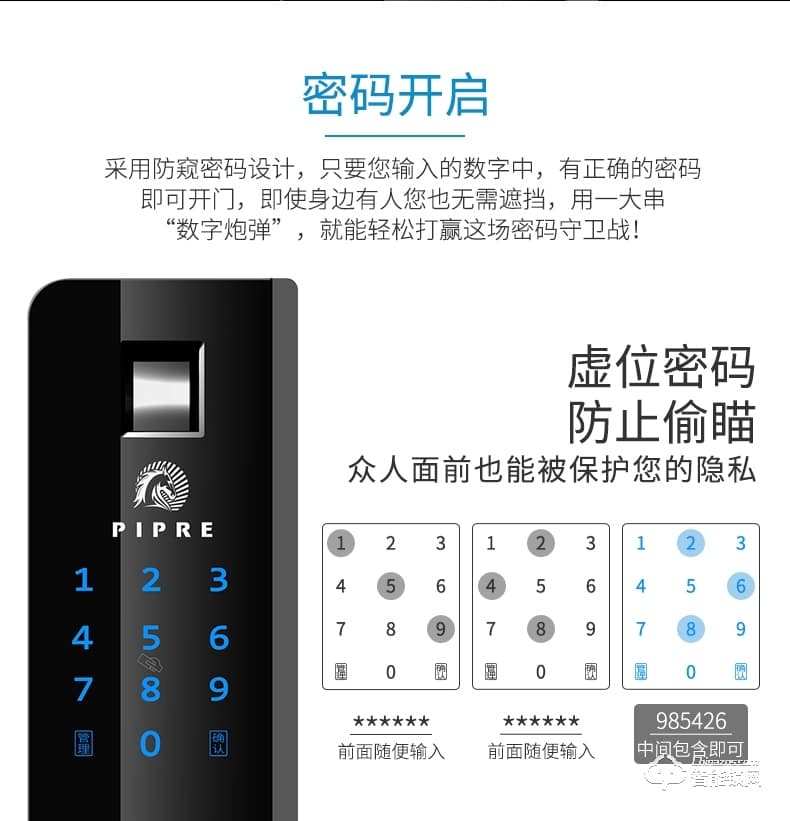 派普瑞智能锁 Q1防盗门家用密码锁刷卡锁