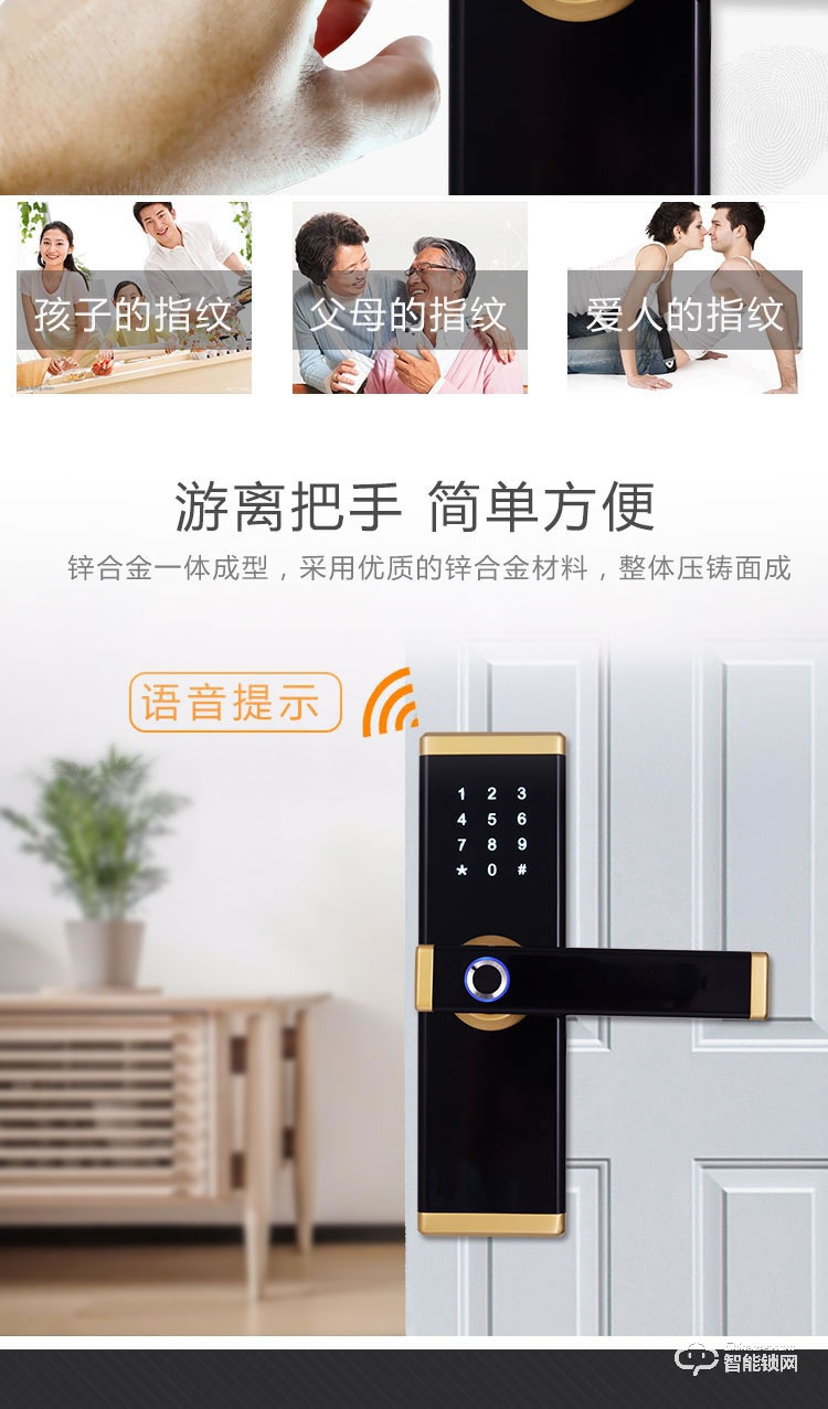 骏奇智能锁 JQ182公寓门指纹密码锁