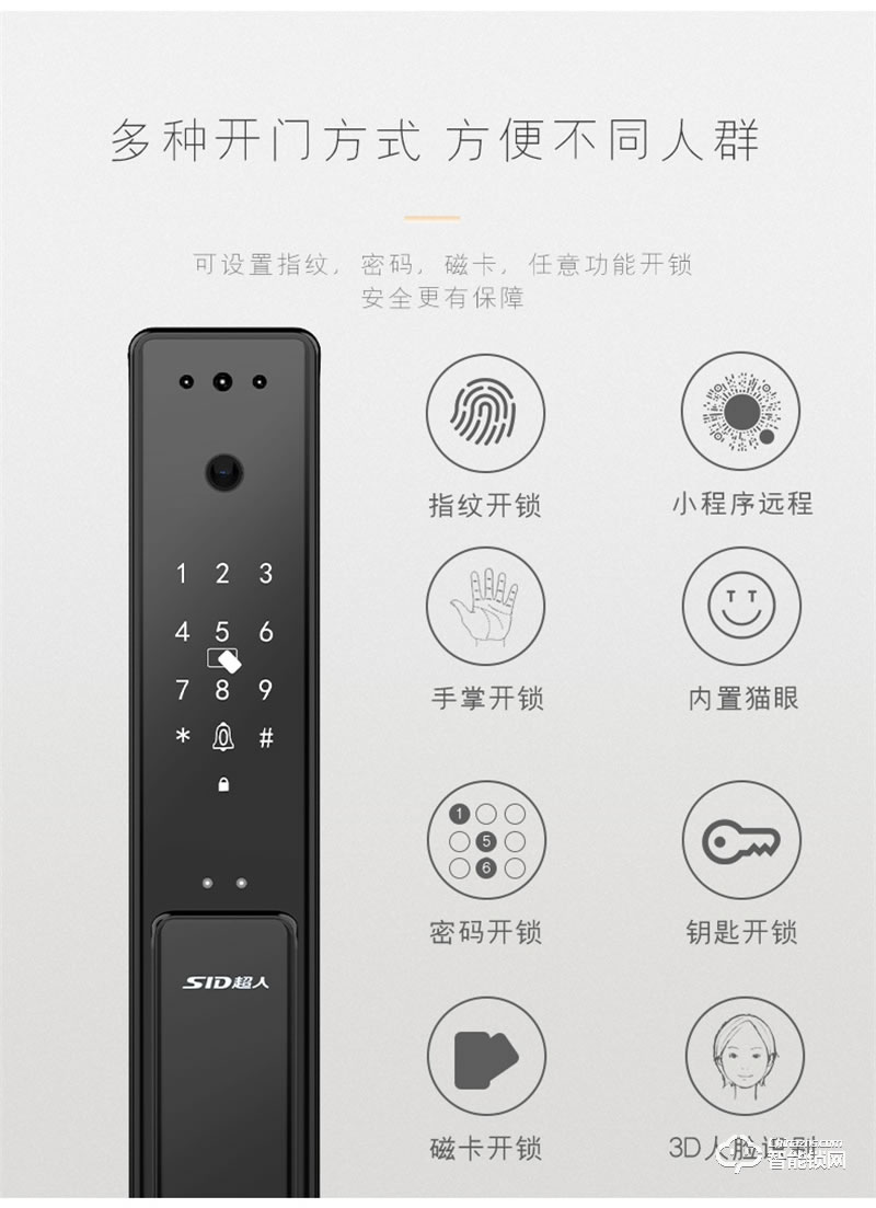 超人智能锁Q5-M 瑞典FPC指纹传感器