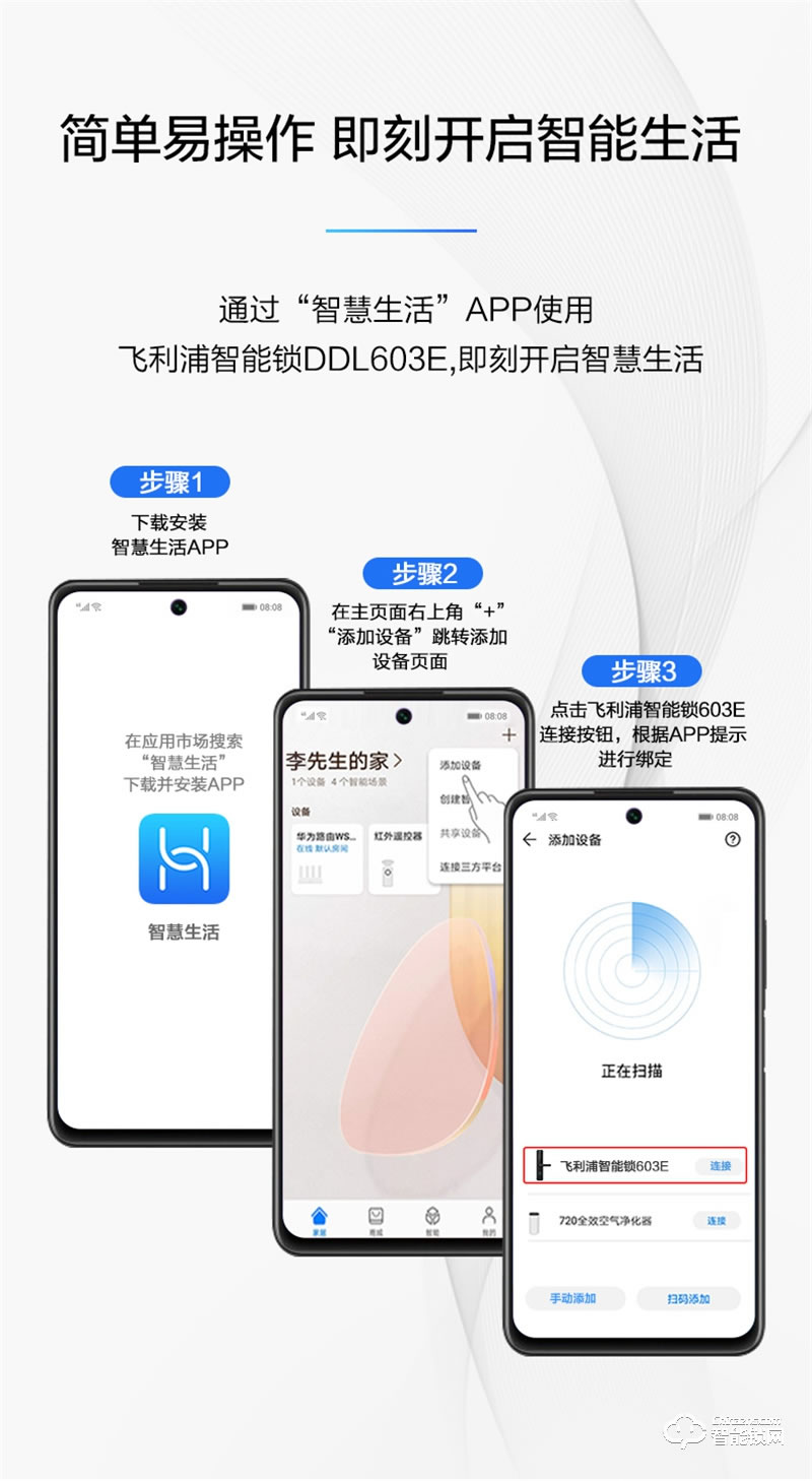 飞利浦智能锁DDL603E 指纹家用防盗门WIFI密码电子锁