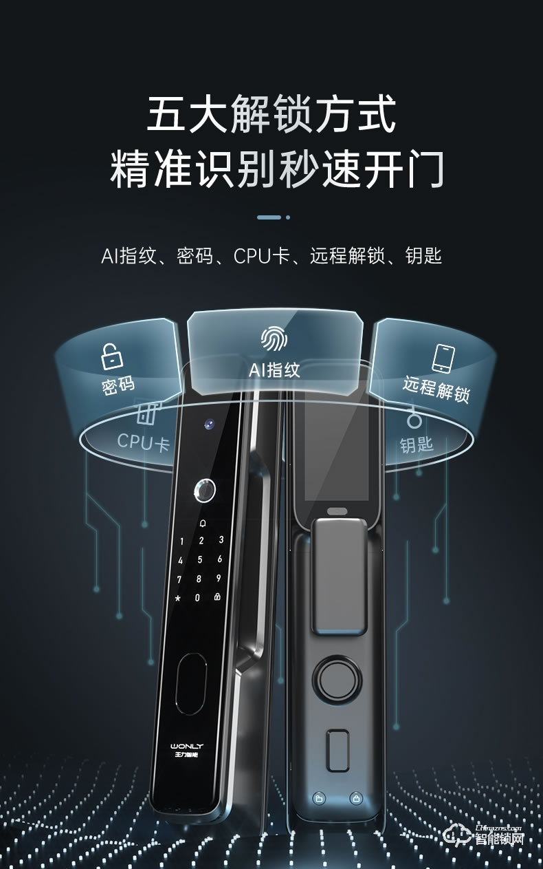 王力智能锁XD107 指纹锁家用防盗门密码锁