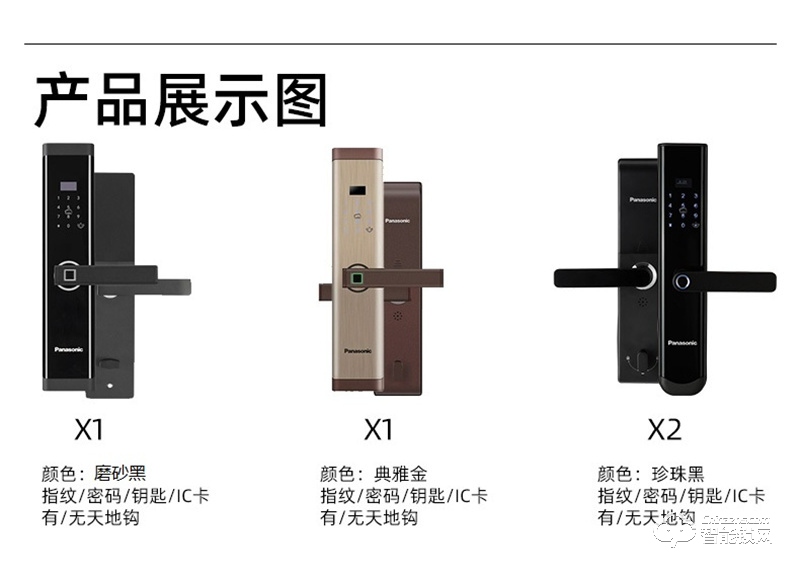 松下指纹密码锁X1 电子门锁家用安全智能防盗电子锁